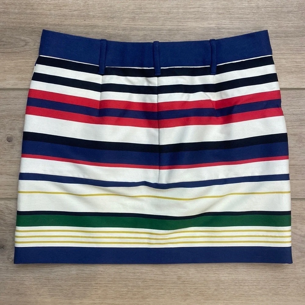 J. Crew Striped Twill Mini‎ Skirt Preppy Classic Multicolor